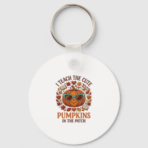 Teach Cute Pumpkins Patch Halloween Sunglasses_1 Keychain