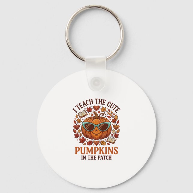Teach Cute Pumpkins Patch Halloween Sunglasses_1 Keychain (Front)