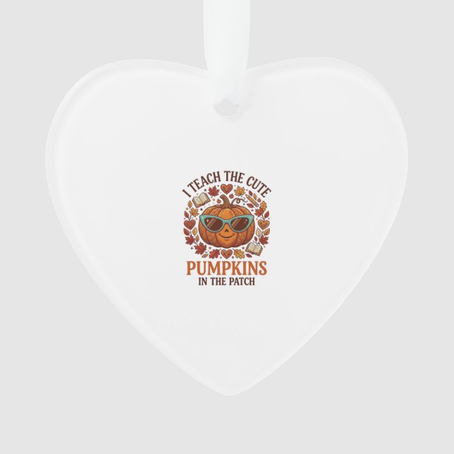 Teach Cute Pumpkins Patch Halloween Sunglasses_1 Ornament (Front)