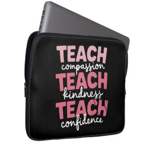 Teach Cute Teacher Life Education Inspirational Laptop Sleeve
