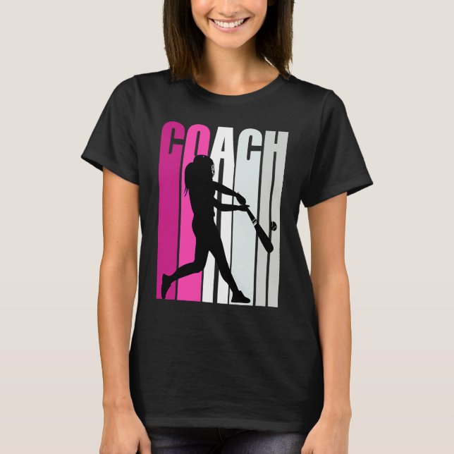 Teach Female Baseballteacher Master Coach Softball T-Shirt (Front)