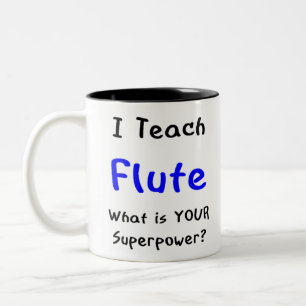 teach flute Two-Tone coffee mug