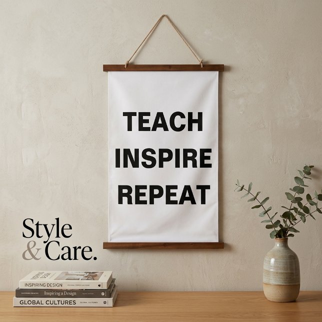 Teach Inspire Repeat Modern Design Hanging Tapestry (Teach Inspire Repeat Modern Design Hanging Tapestry)