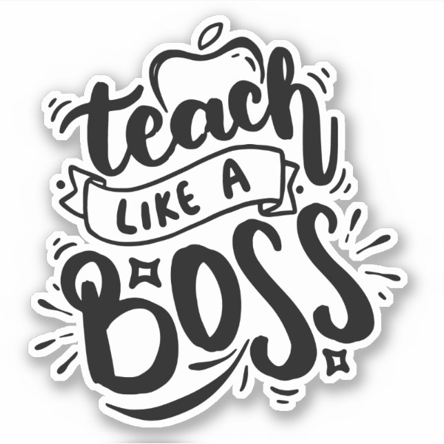 Teach Like a Boss Teacher School Laptop Book Stick (Front)