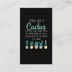 Teach Like A Cactus Teacher Back To School Business Card
