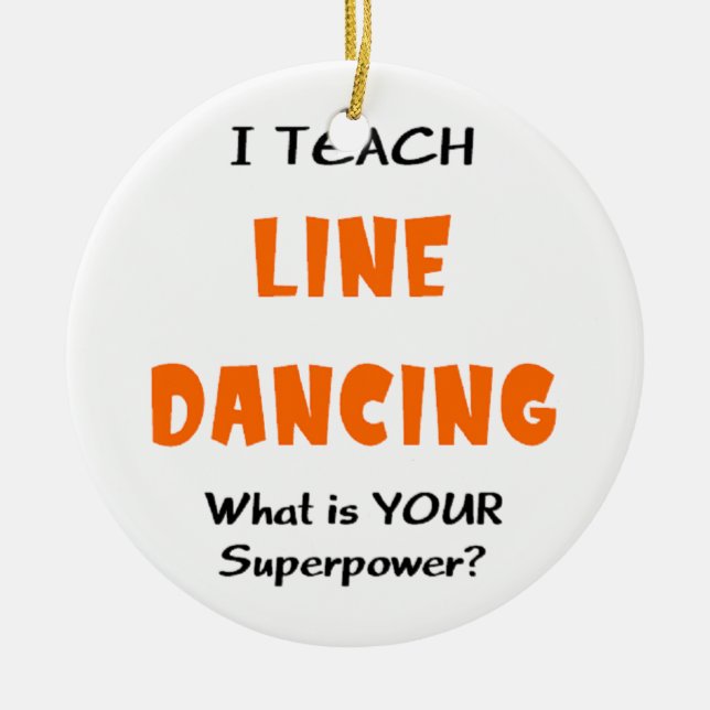 teach line dance ceramic ornament (Front)