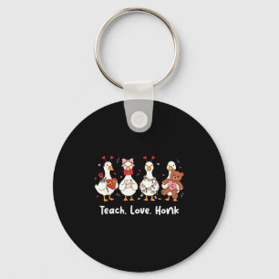 Teach love honk goose valentine teacher valentine keychain