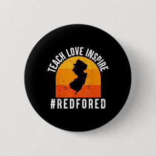 Teach Love Inspire Back to School New Jersey 2 Inch Round Button