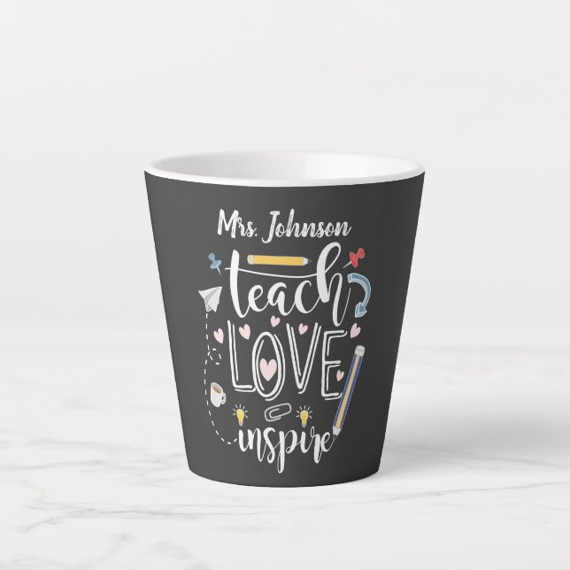 teach love inspire favorite teacher cool latte mug (Front)