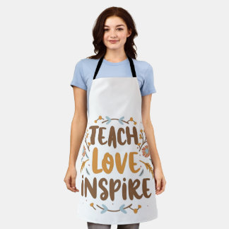 Teach, Love, Inspire Gift Typography Apron