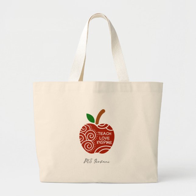 Teach Love Inspire  Large Tote Bag (Front)