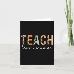 Teach Love Inspire Leopard Back To School Cute Tea Card