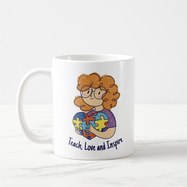 Teach Love Inspire Paraprofessional Art Coffee Mug (Left)