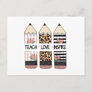 Teach Love Inspire Quote  Postcard