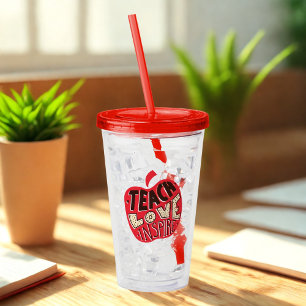 Teach Love Inspire Red Apple Teacher Acrylic Tumbler