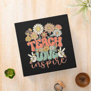 Teach Love Inspire Retro Back to School Binder