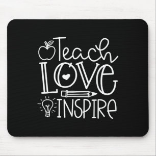 Teach Love Inspire Retro Teacher Kids Ck To School Mouse Pad