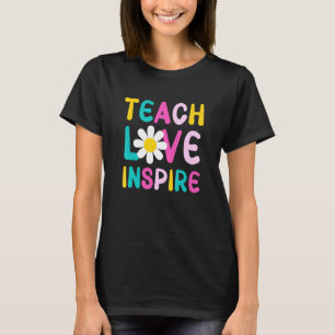 Teach Love Inspire Retro Teacher Womens Elementary T-Shirt