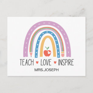 Teach Love Inspire Teacher  Postcard