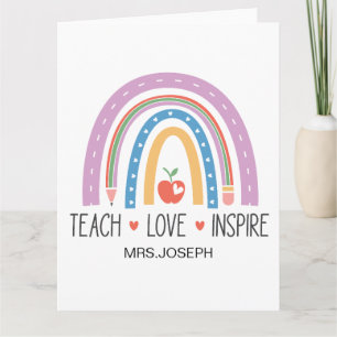 Teach Love Inspire Teacher Thank You Card