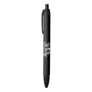 Teach Love Inspire Teacher's Day Gift Teacher Life Black Ink Pen