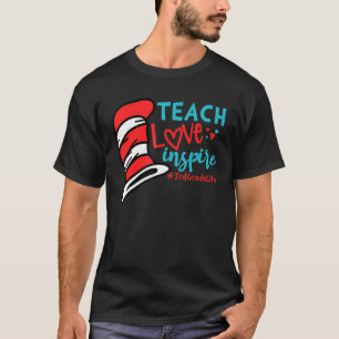 Teach Love Inspire  Third 3rd Grade Teacher Life T-Shirt