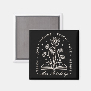 Teach love inspire witchy teacher personalized magnet