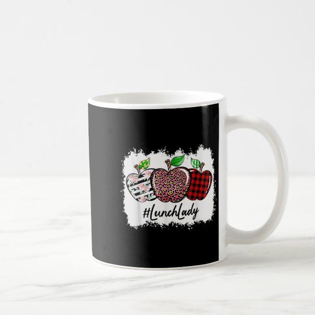 Teach Love Insre Lunch Lady Leopard Red Plain  Coffee Mug (Right)