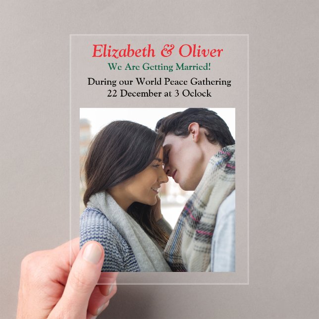 Teach Peace Christmas Gathering  Acrylic Invitations (Insitu (Handheld))