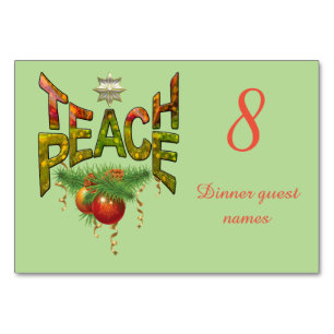 Teach-Peace Christmas party Table Number