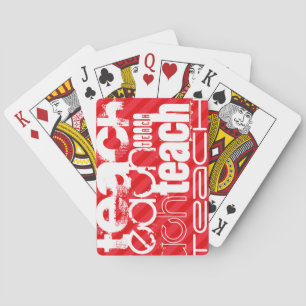 Teach; Scarlet Red Stripes Playing Cards