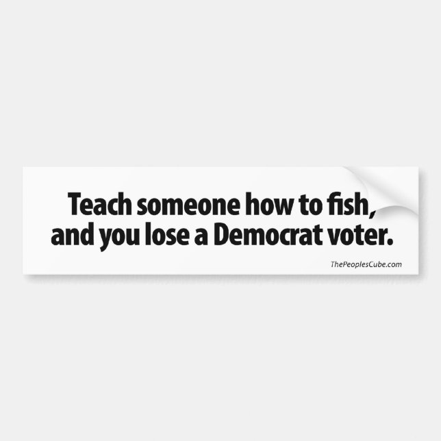 Teach someone how to fish bumper sticker (Front)