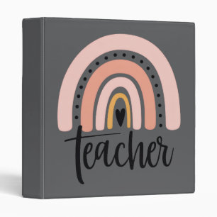 Teach Teacher Love Inspire Gift Rainbow  Binder