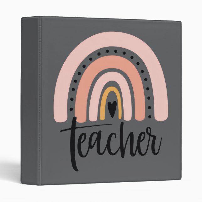 Teach Teacher Love Inspire Gift Rainbow  Binder (Front/Spine)