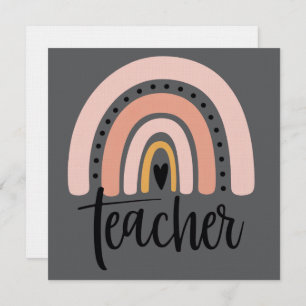 Teach Teacher Love Inspire Gift Rainbow  Invitation