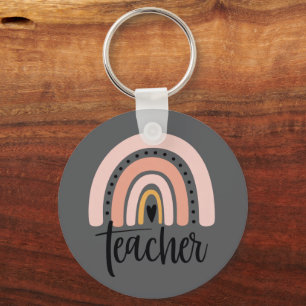Teach Teacher Love Inspire Gift Rainbow  Keychain