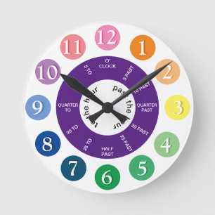 Teach The Time Children's Round Clock
