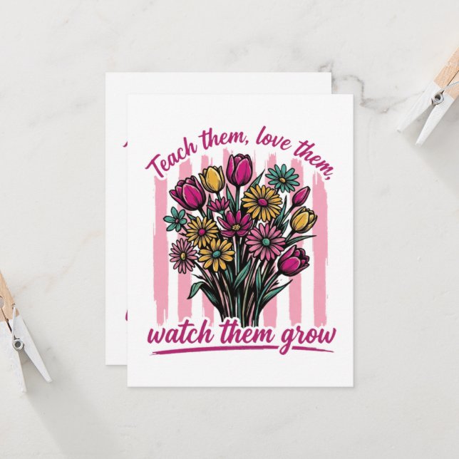 teach them love them watch them grow invitation (Front/Back In Situ)