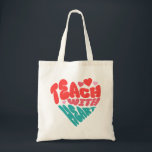 Teach With Heart Tote Bag<br><div class="desc">A simple and inspiring typography design featuring the phrase “Teach With Heart.” The message celebrates the passion, dedication, and care that educators bring to the classroom every day. Perfect for teacher appreciation, school events, and thoughtful gifts for educators, this design highlights the meaningful impact teachers make through compassion and commitment...</div>