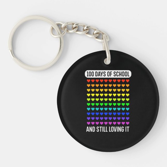 Teacher 100 Days Of School Keychain (Front)