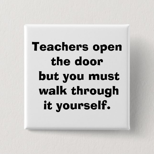 teacher 2 inch square button (Front)