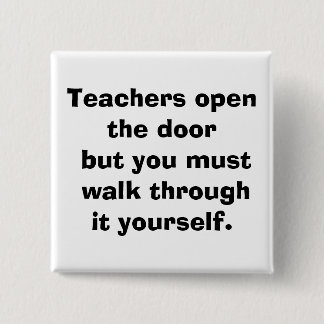 teacher 2 inch square button