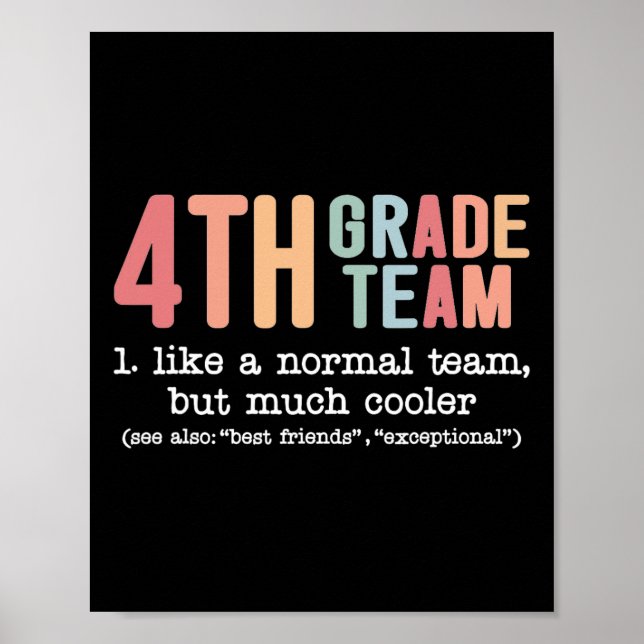 Teacher 4th Grade Team Like A Normal Team But Much Poster (Front)