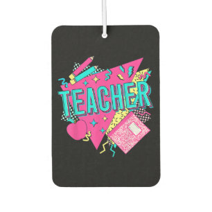 Teacher 90s Retro Colourful Teacher Back To School Air Freshener