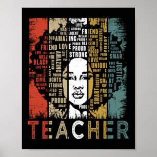 Teacher Afro African American Women Black History Poster