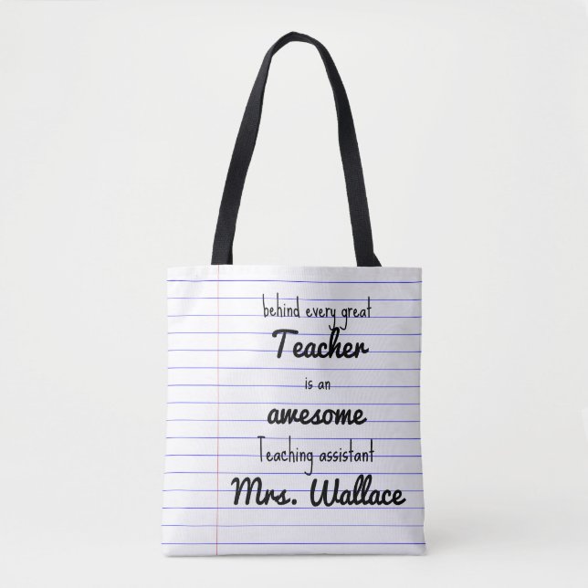 teacher aid tote bag teaching assistant TA (Front)