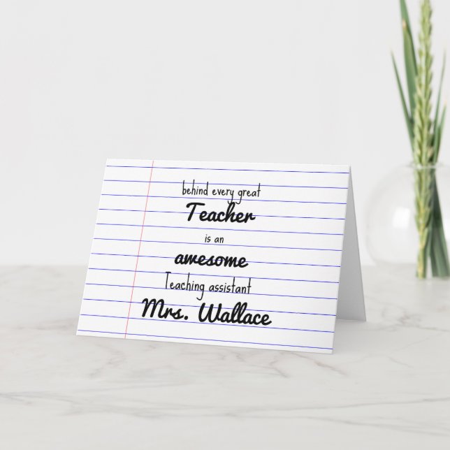 teacher aid tote bag teaching assistant TA Card (Front)