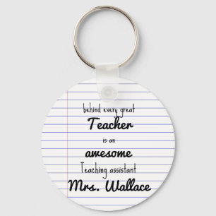 teacher aid tree  teaching assistant TA Keychain