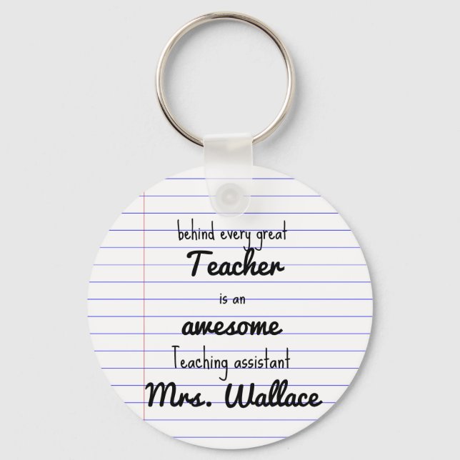 teacher aid tree  teaching assistant TA Keychain (Front)