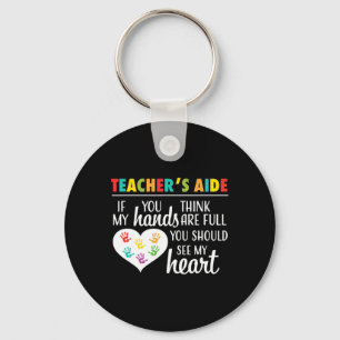 Teacher Aide Appreciation Cute Heart Tee For Women Keychain